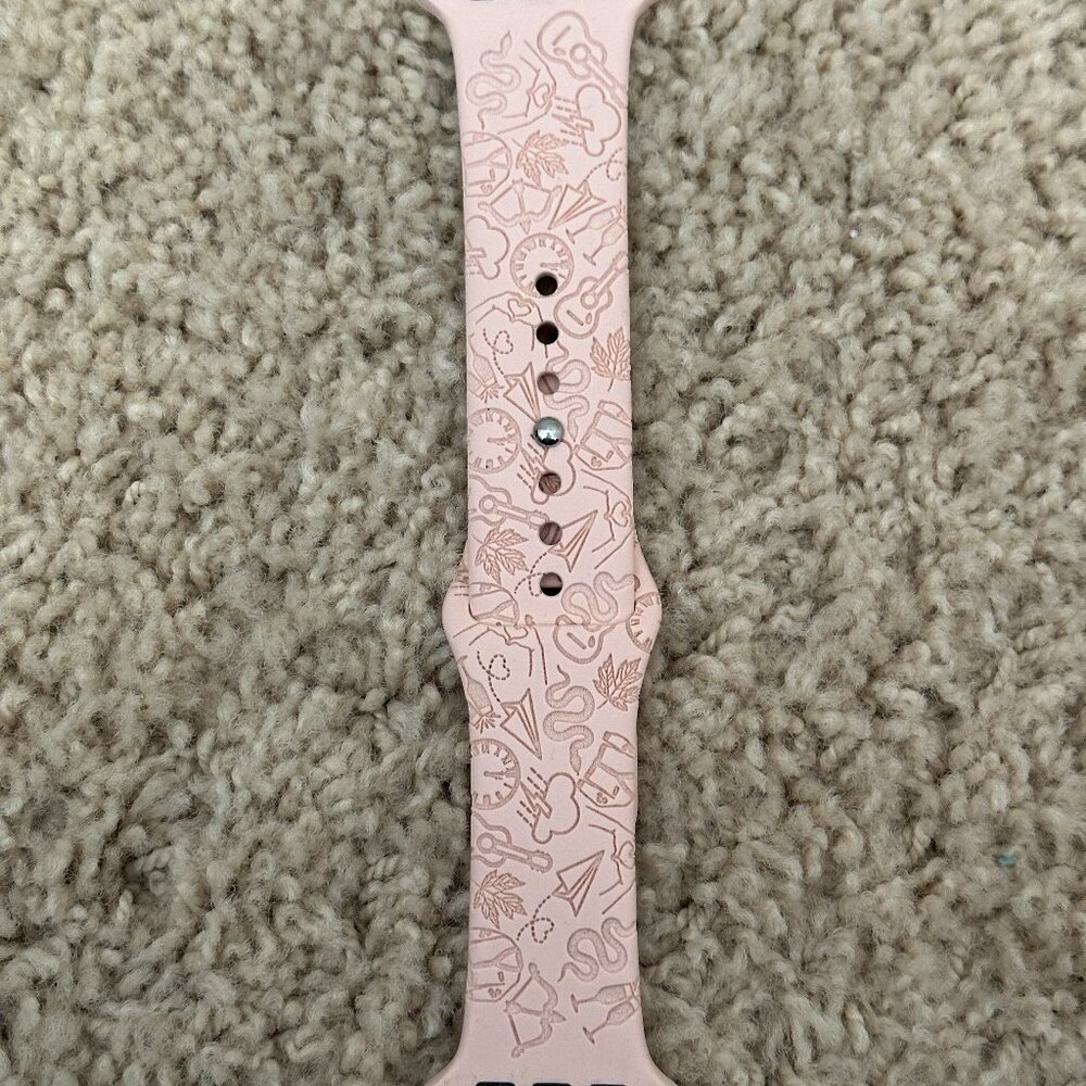 Taylor Swift Pink Silicon Eras themed iWatch band
